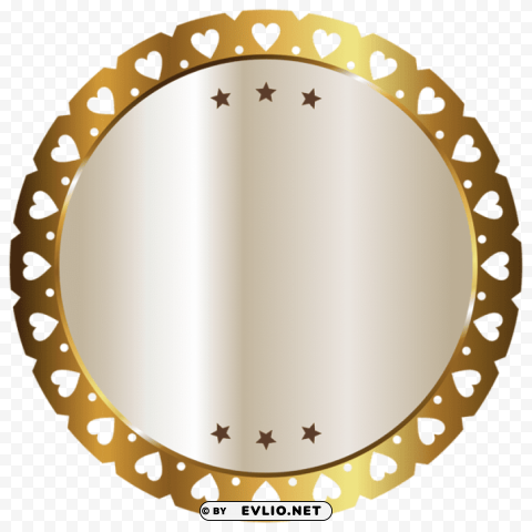 Seal Badge With Hearts HighResolution Transparent PNG Isolated Item