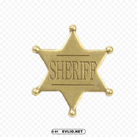 Transparent background PNG image of sheriff's tip star badge Isolated Icon on Transparent PNG - Image ID 72b58406
