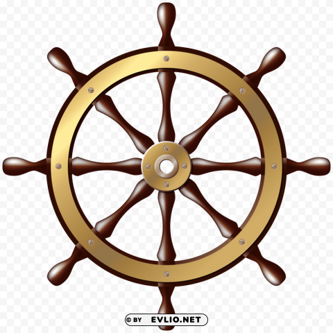 ship wheel ClearCut PNG Isolated Graphic