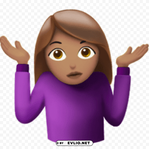 shrug emoji woman Transparent PNG vectors