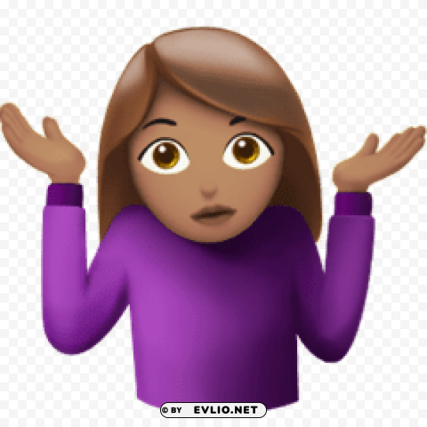 Shrug Emoji Woman Transparent PNG Vectors