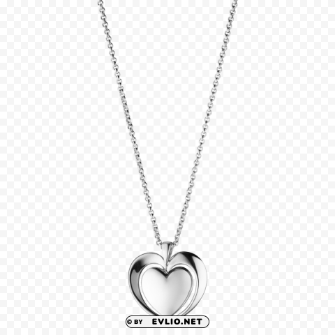 silver heart pendant Isolated Subject in HighQuality Transparent PNG