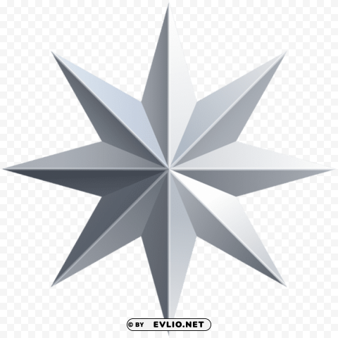 silver star PNG Graphic with Clear Isolation