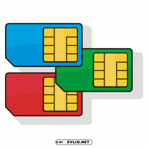 sim cards PNG Isolated Object on Clear Background