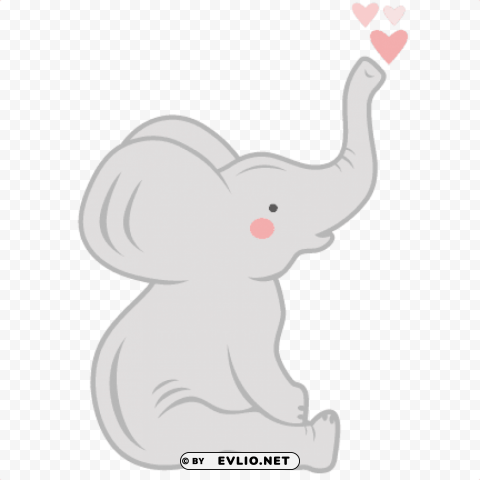 sitting baby elephant PNG transparent elements complete package