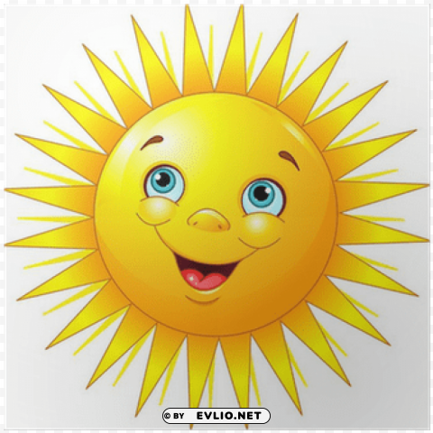 Smiley Face Sun Transparent Background PNG Isolated Item