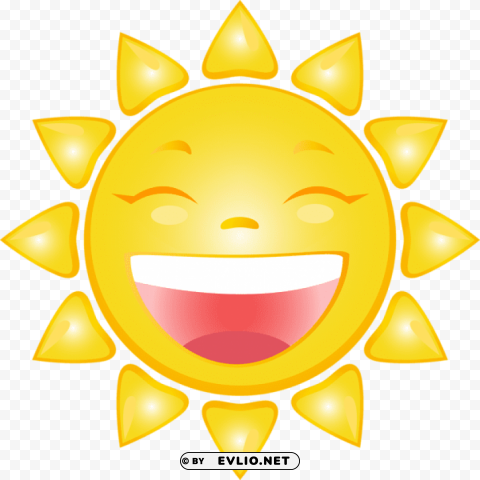smiling sun cartoon Transparent PNG images set