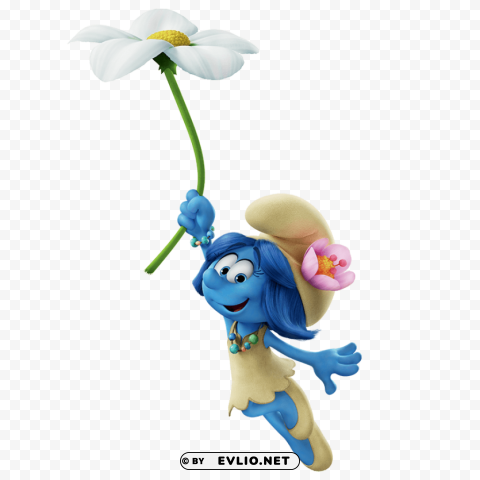 smurfette Isolated Design on Clear Transparent PNG