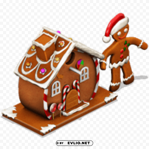 snowville gingerbread house PNG Image with Isolated Icon