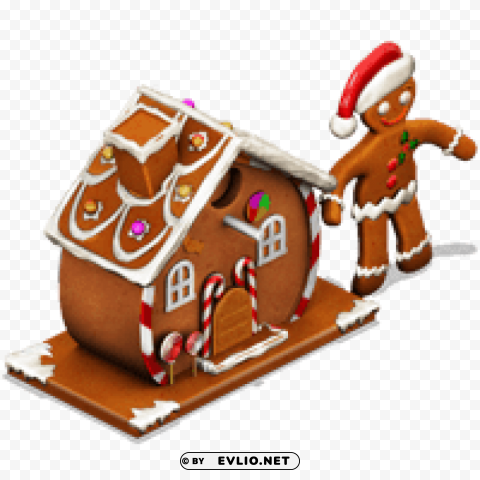 Snowville Gingerbread House PNG Image With Isolated Icon