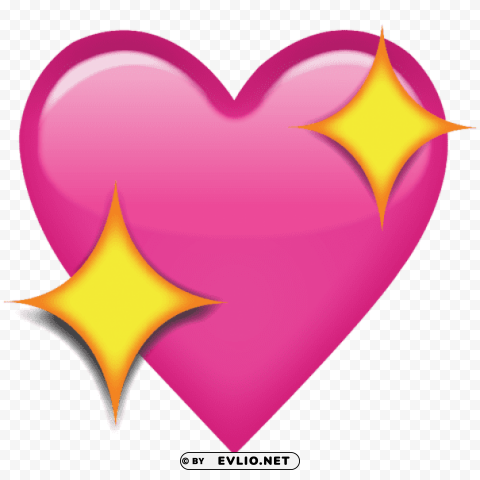 sparkling pink heart emoji Clean Background Isolated PNG Graphic