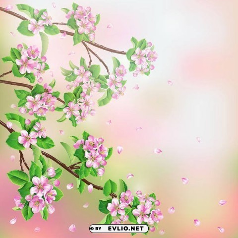 spring branches ClearCut Background Isolated PNG Graphic Element