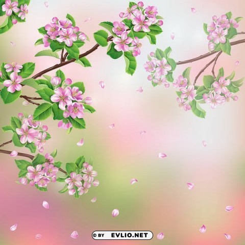 spring pink branches ClearCut Background Isolated PNG Design