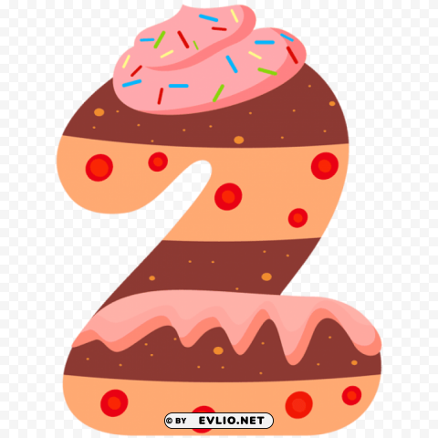 sweet number two PNG design elements