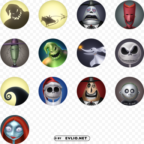 the nightmare before christmas icon pack by louie mantia - main characters in the nightmare before christmas PNG with clear overlay