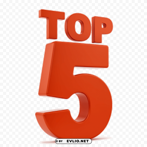 Top 5 3D Transparent PNG Object with Isolation