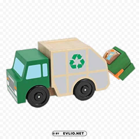 toy wooden garbage truck PNG transparent design bundle