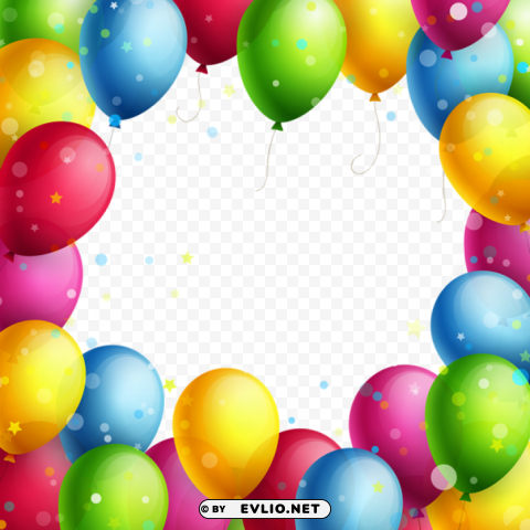  balloons frame PNG transparent elements complete package