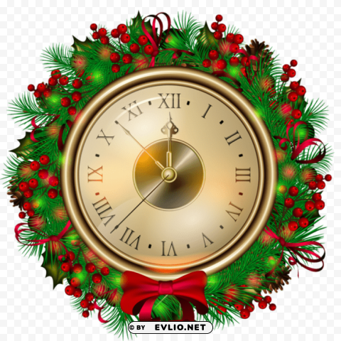  christmas clock t Transparent PNG Image Isolation