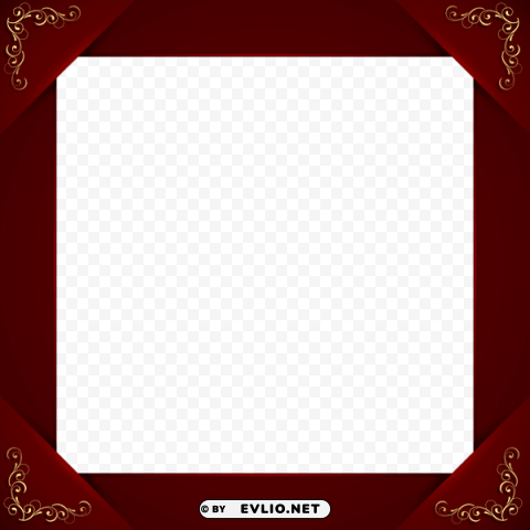 transparent elegant red frame PNG pictures with no background required