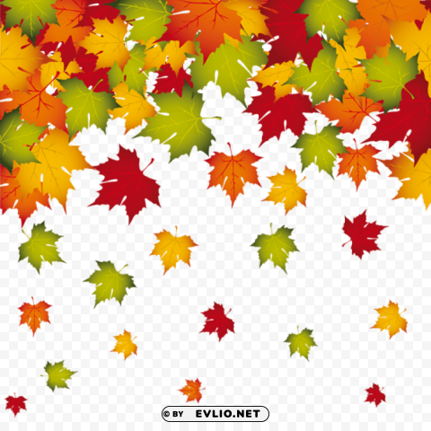  fall leaves decoration PNG images with transparent elements pack