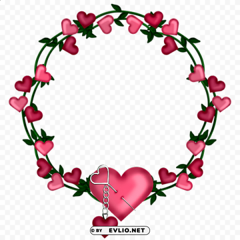  frame wreath with hearts Transparent PNG images free download