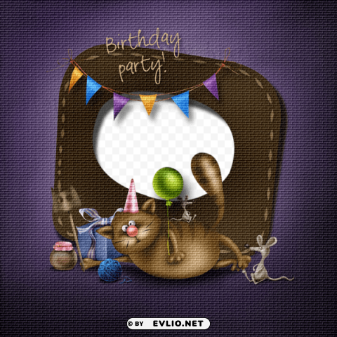  funny birthday party frame Transparent Background Isolation in PNG Image