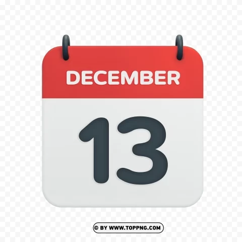  HD December 13th Calendar Date Icon in Vector PNG images with transparent canvas comprehensive compilation