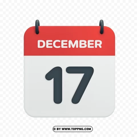 HD December 17th Calendar Date Icon in Vector PNG images with transparent canvas variety - Image ID 1f9f3067