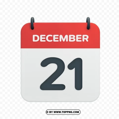 Transparent HD December 21st Calendar Date Icon in Vector PNG images without restrictions