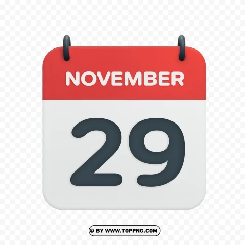 Transparent HD Vector Icon November 29th Calendar Date PNG photo