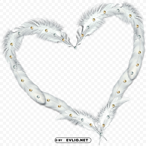  heart frame with feathers and diamonds Transparent PNG graphics complete collection