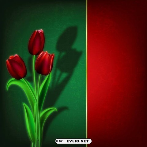tulips green and red Free PNG images with alpha transparency