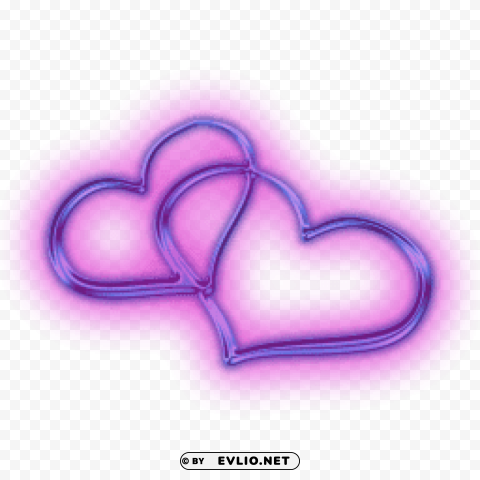 two attached hearts Free PNG images with alpha channel set