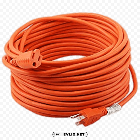 uk orange extension cord PNG Image with Isolated Transparency