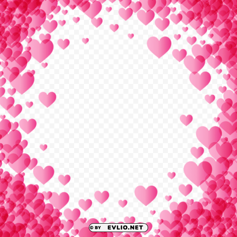 valentine's day pink heart border frame Transparent PNG Graphic with Isolated Object