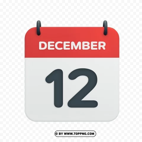 Vector Calendar Date icon December 12th HD PNG images with transparent layer