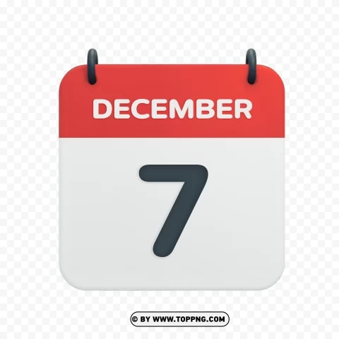 Vector Calendar Date Icon December 7th Transparent HD PNG images with no limitations