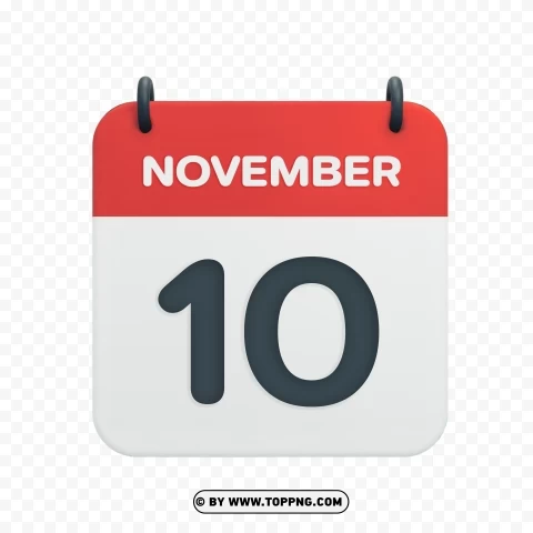 Vector Calendar Icon Transparent HD For November 10th Date PNG Photo With Transparency