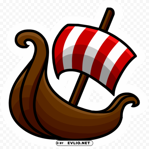 viking boat sticker PNG with Isolated Object