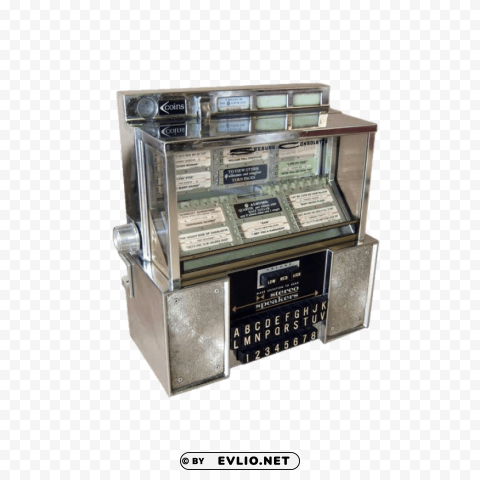 vintage table jukebox with stereo speakers Isolated PNG Object with Clear Background