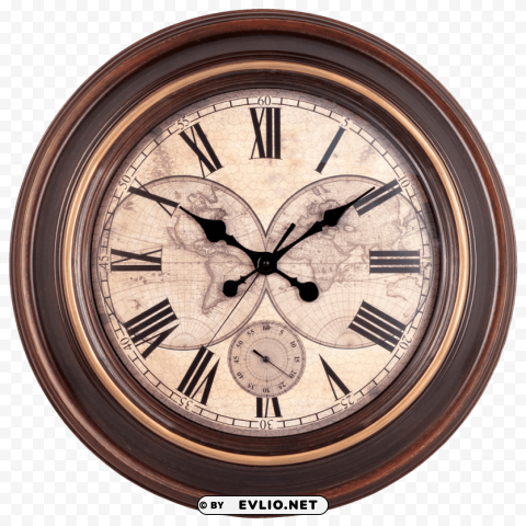 vintage wall clock Isolated Element with Clear PNG Background