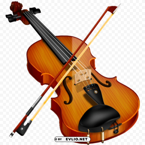 violin & bow HighQuality PNG Isolated on Transparent Background