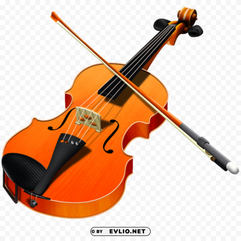 violin & bow Isolated Design Element in HighQuality PNG
