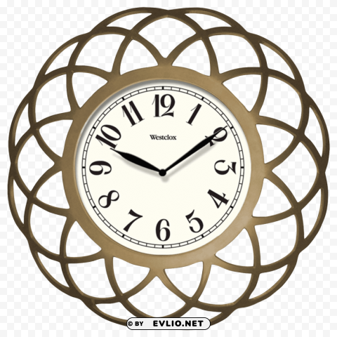 wall clock Isolated Artwork on Clear Background PNG