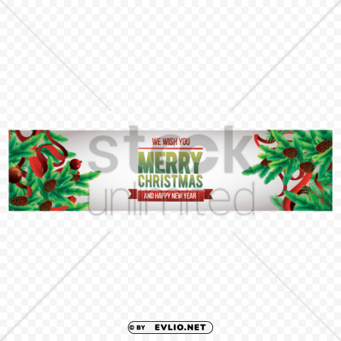 we wish you a merry christmas banner PNG Graphic Isolated on Clear Background