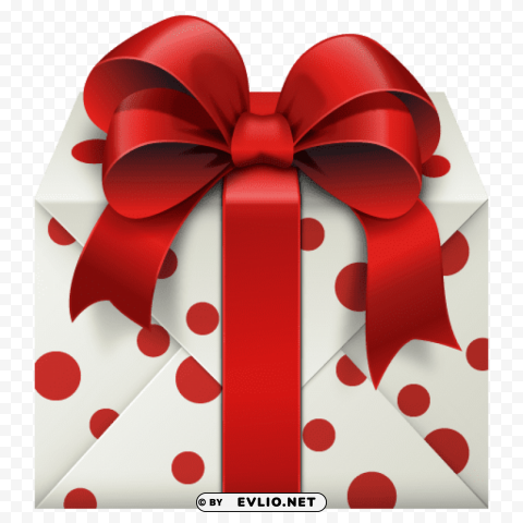 white gift box with red bow High-resolution PNG images with transparency
