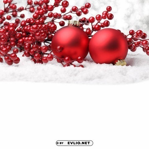 whitewith red christmas ornaments Transparent PNG Isolated Item with Detail