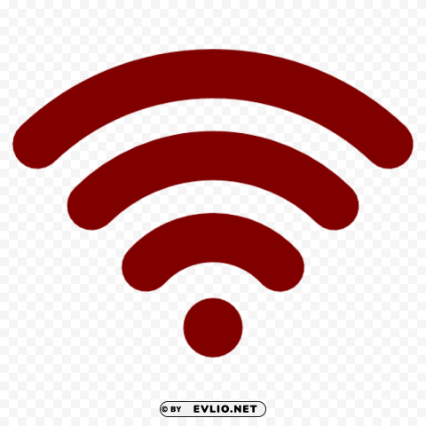 wifi icon red Isolated Illustration on Transparent PNG