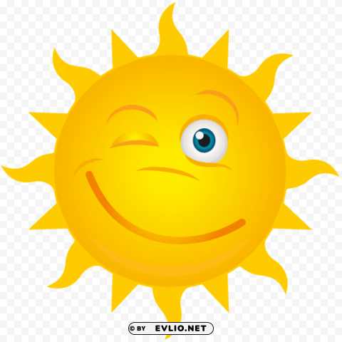 winking sun Transparent PNG Artwork with Isolated Subject